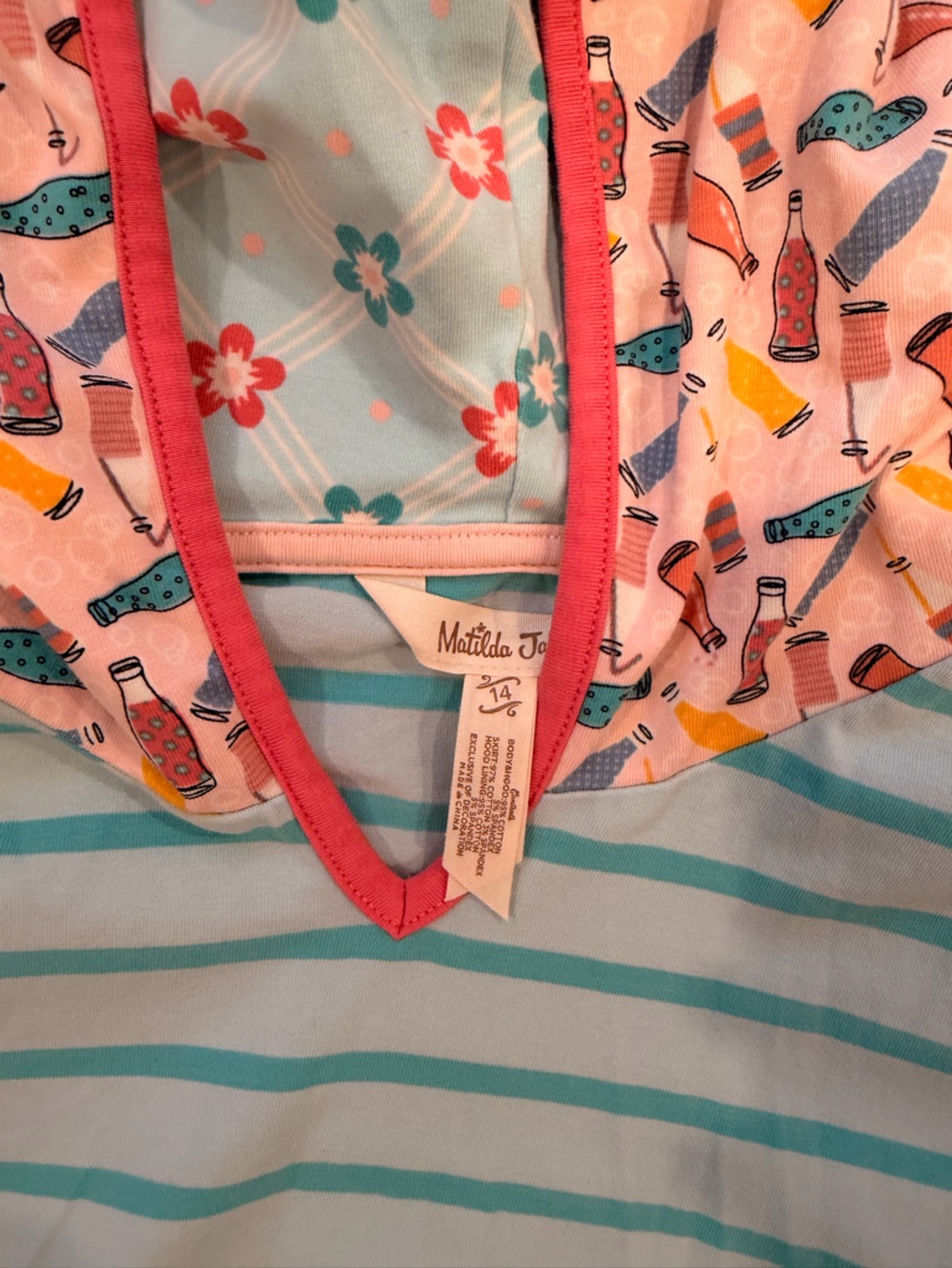 Matilda Jane Floral Patchwork Hooded Dress Size 14 Mixed Print Boho - Picture 2 of 2